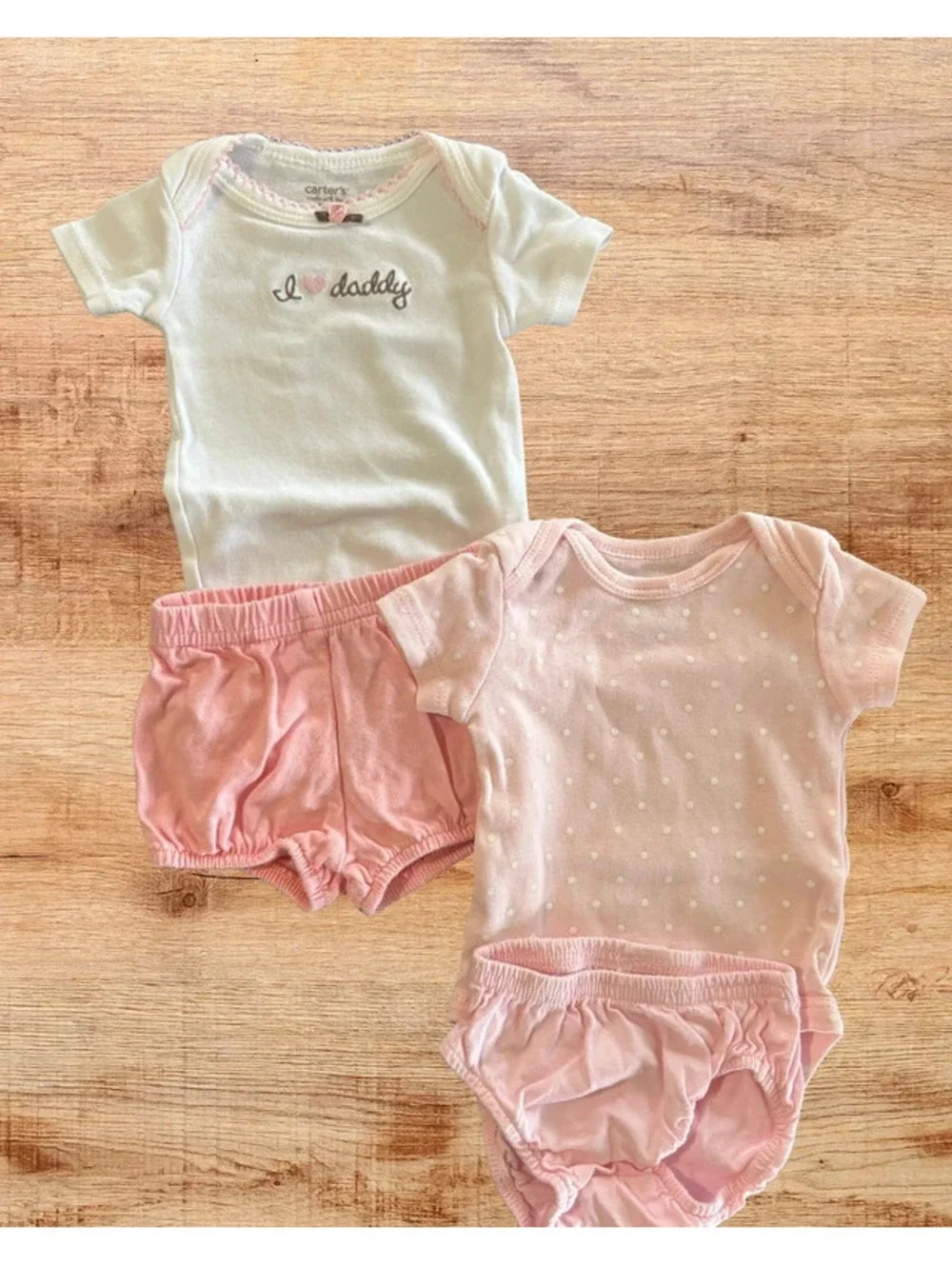 Newborn Carter's Pink Outfit Bundle Bodysuits & Bloomers 2 Sets